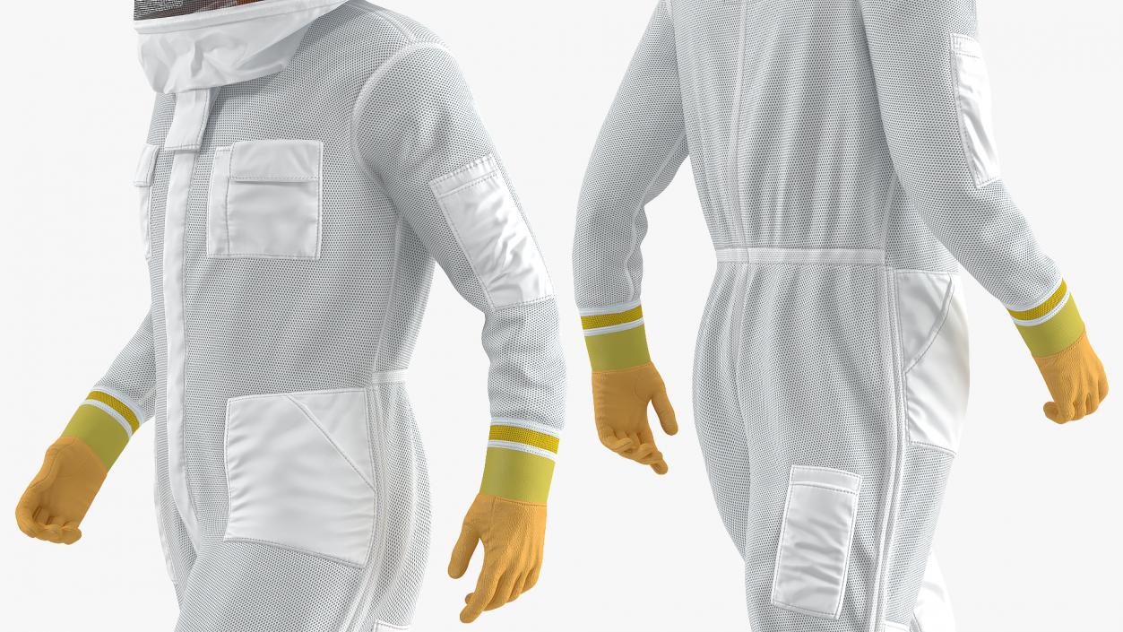 Man wearing Beekeeping Suit Rigged 3D model