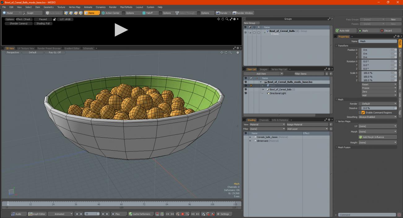 3D model Bowl of Cereal Balls