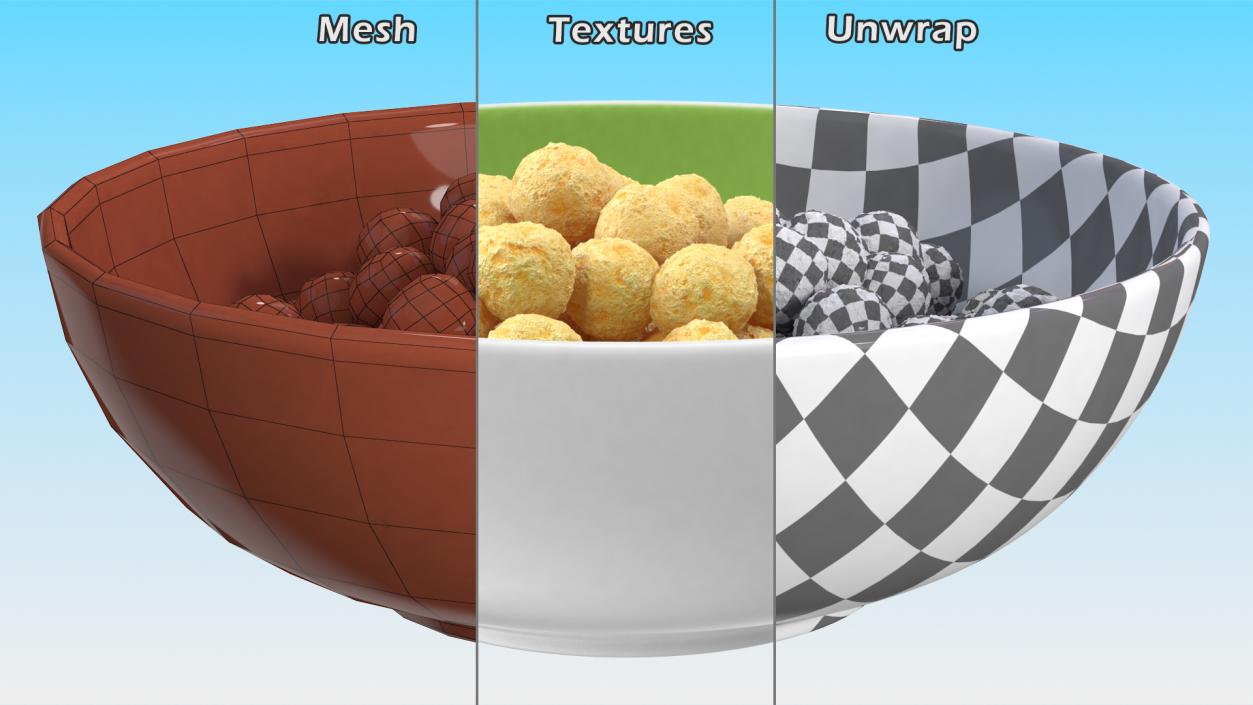 3D model Bowl of Cereal Balls