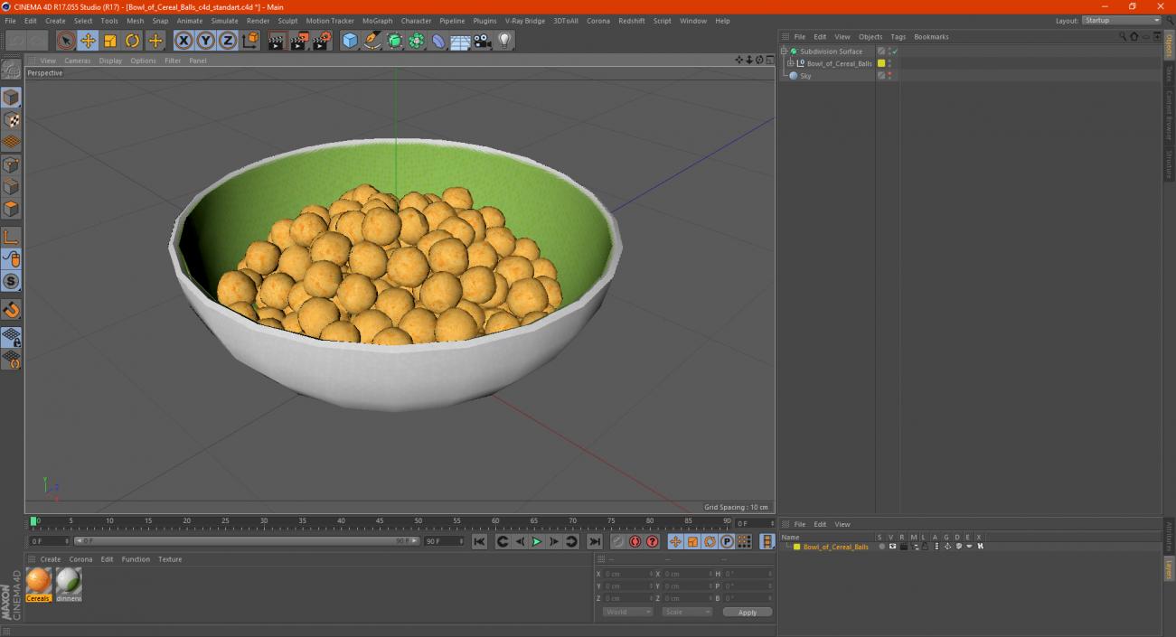 3D model Bowl of Cereal Balls