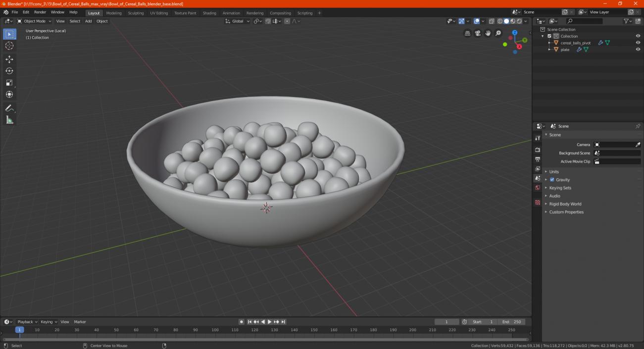 3D model Bowl of Cereal Balls