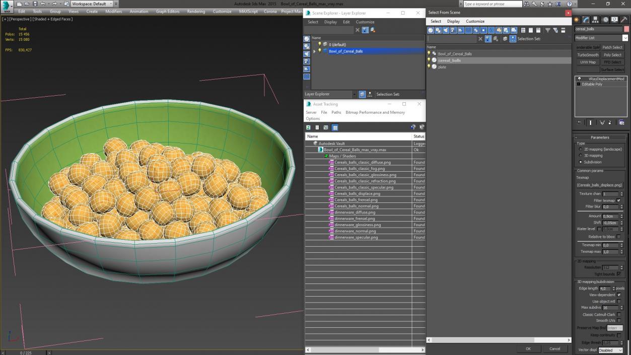 3D model Bowl of Cereal Balls