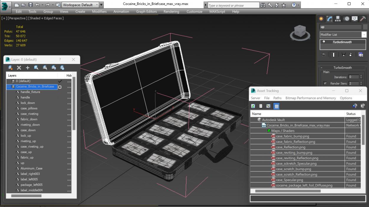 Cocaine Bricks in Briefcase 3D