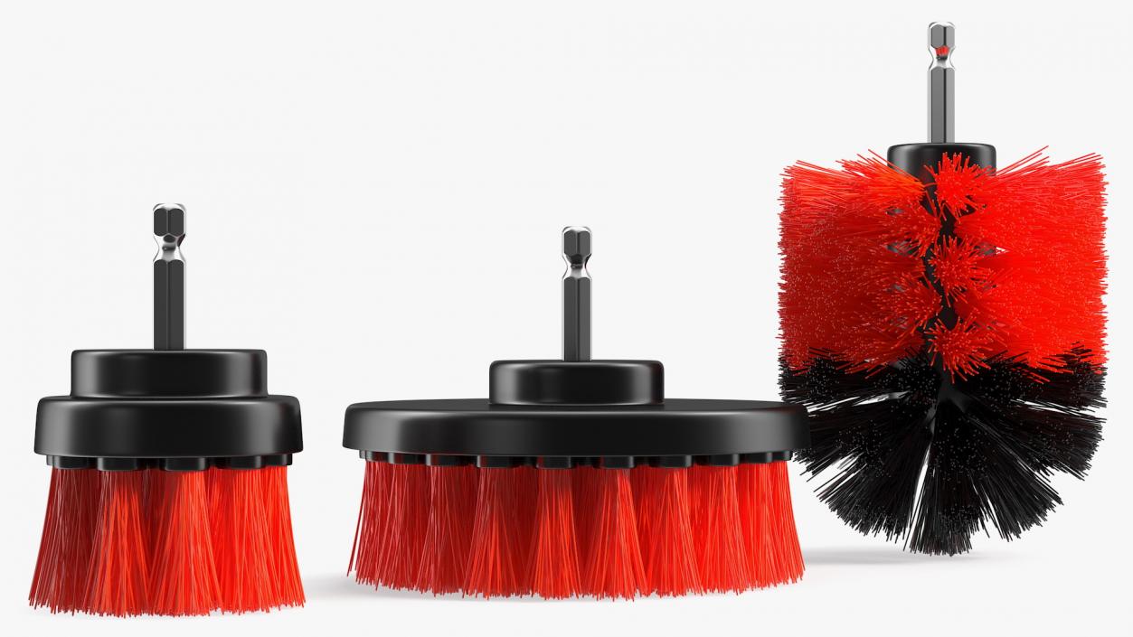 Three Piece Drill Brush Set 3D