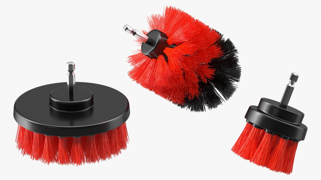 Three Piece Drill Brush Set 3D