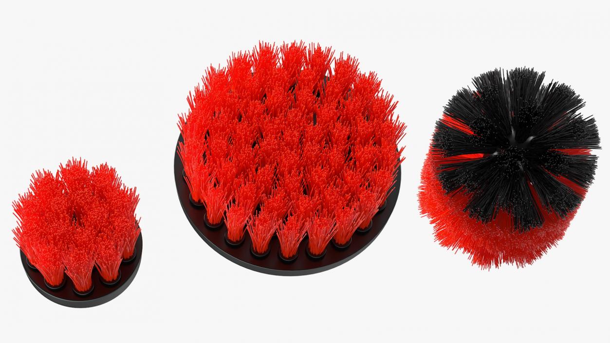 Three Piece Drill Brush Set 3D