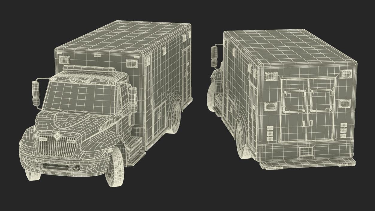 3D model International Durastar Ambulance Truck Rigged