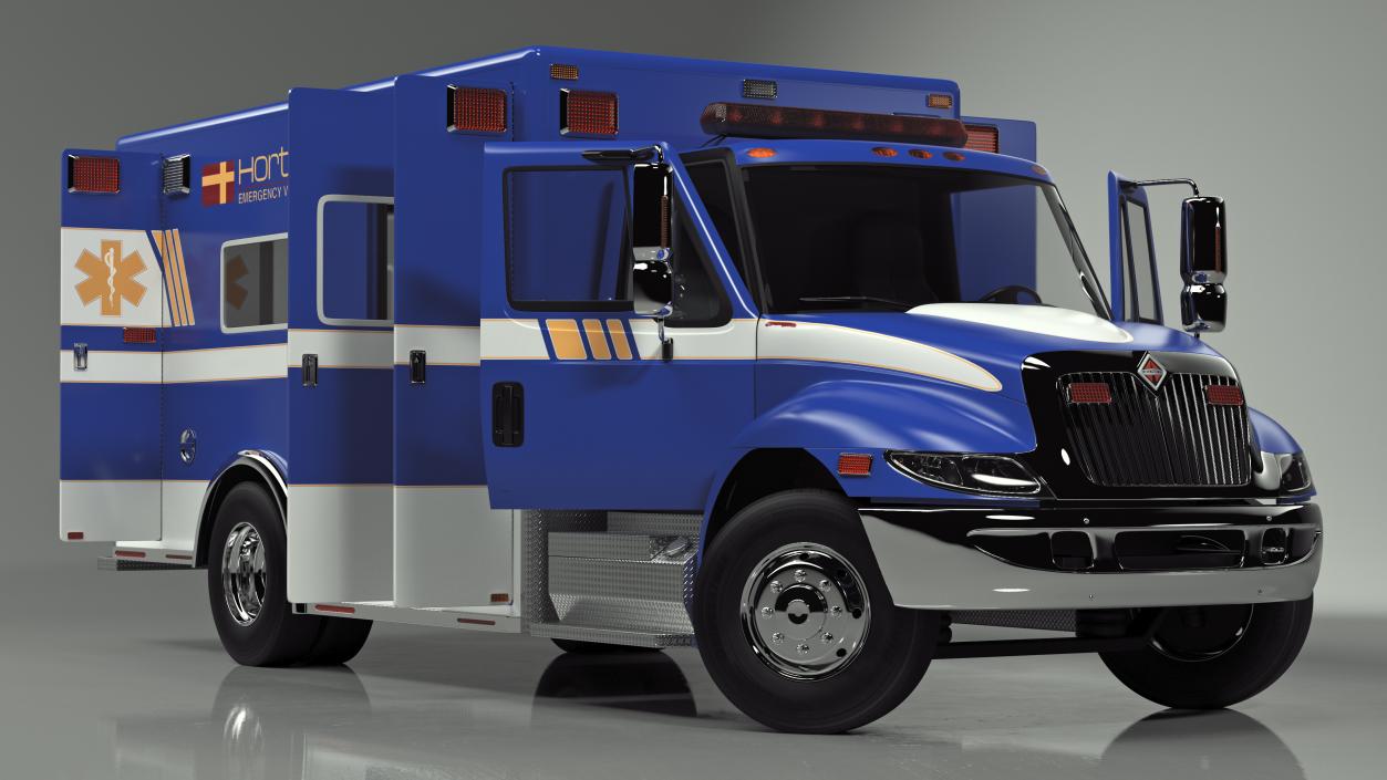 3D model International Durastar Ambulance Truck Rigged