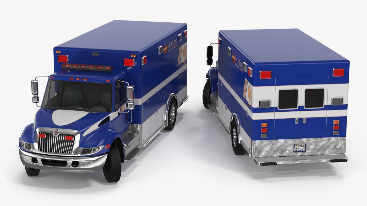 3D model International Durastar Ambulance Truck Rigged