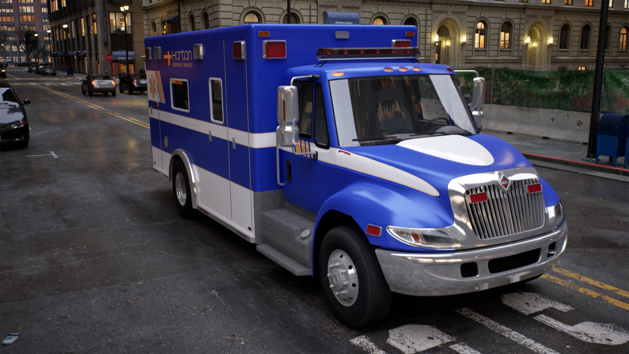 3D model International Durastar Ambulance Truck Rigged