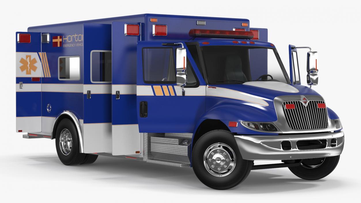 3D model International Durastar Ambulance Truck Rigged