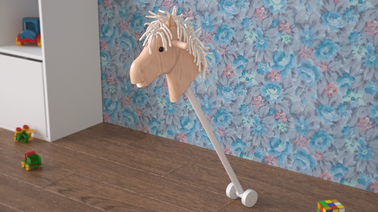 Hobby Horse Wooden Childs Toy 3D model