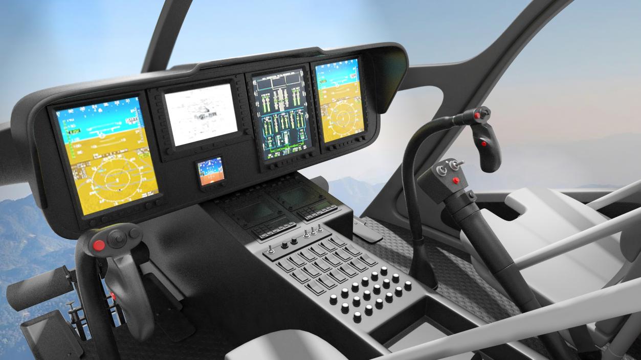 Helicopter Cockpit Controls 3D