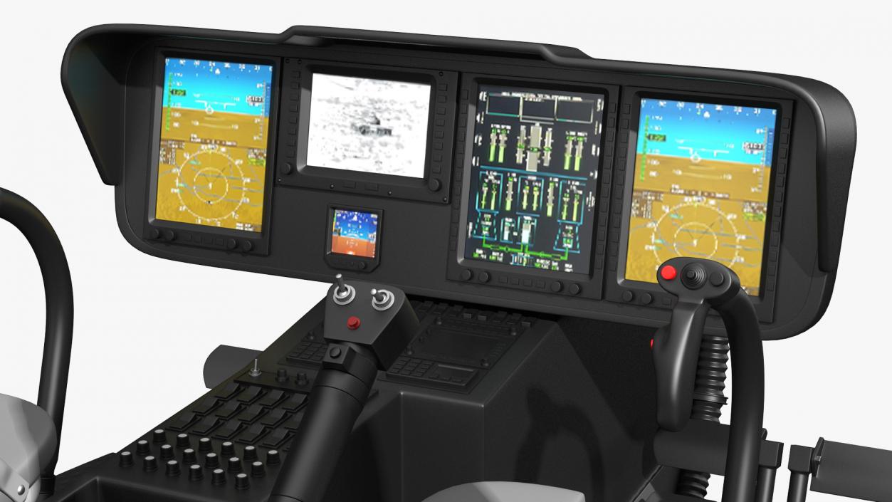 Helicopter Cockpit Controls 3D