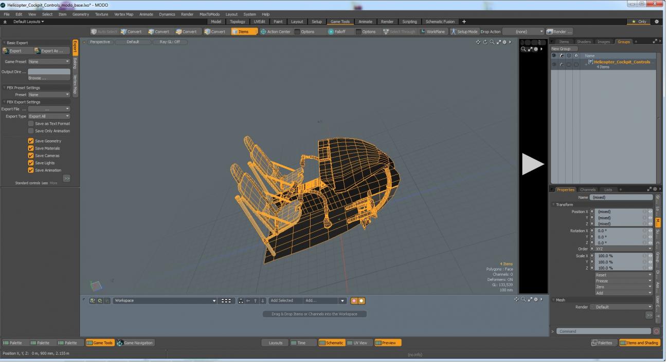 Helicopter Cockpit Controls 3D