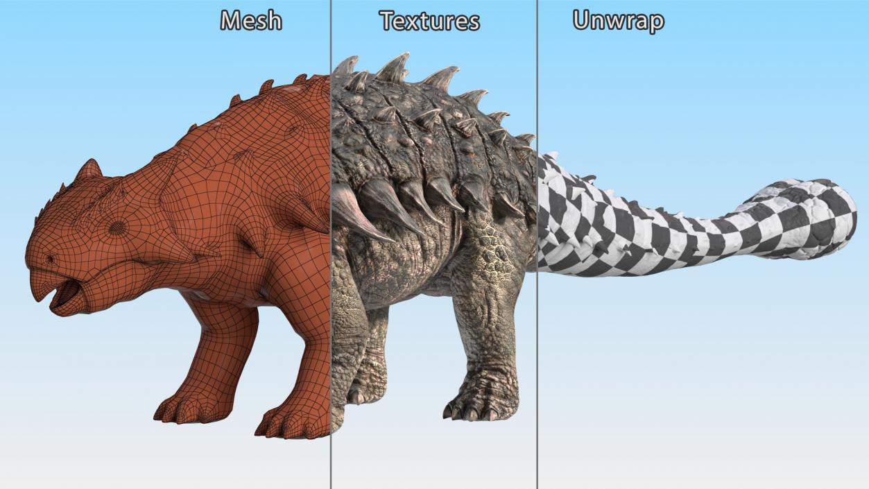 Alkylosaurus of Tropical Habitat Rigged 3D model