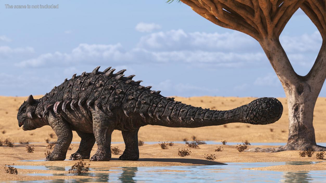 Alkylosaurus of Tropical Habitat Rigged 3D model