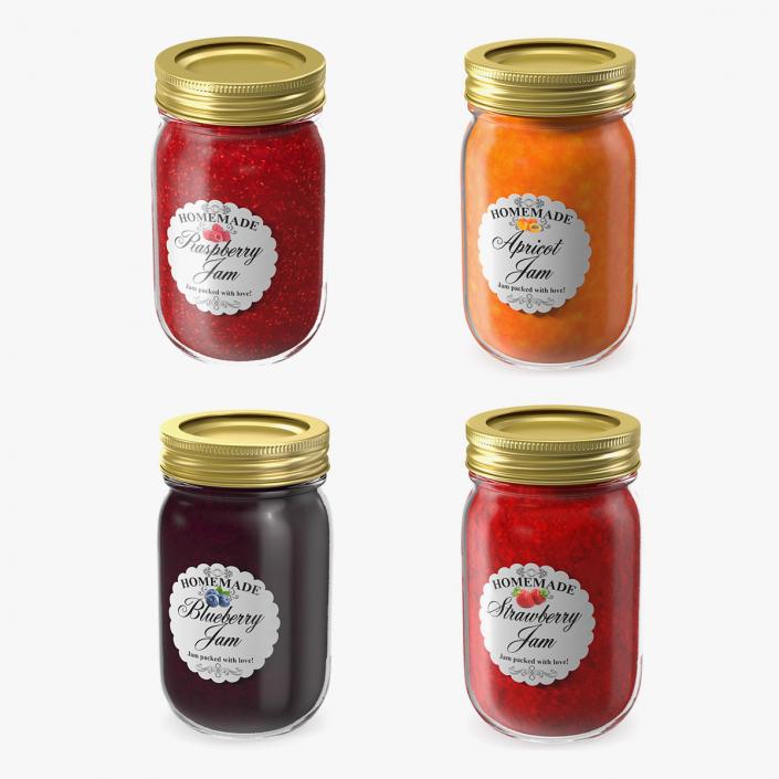 3D model Fruit Jam Jars Collection