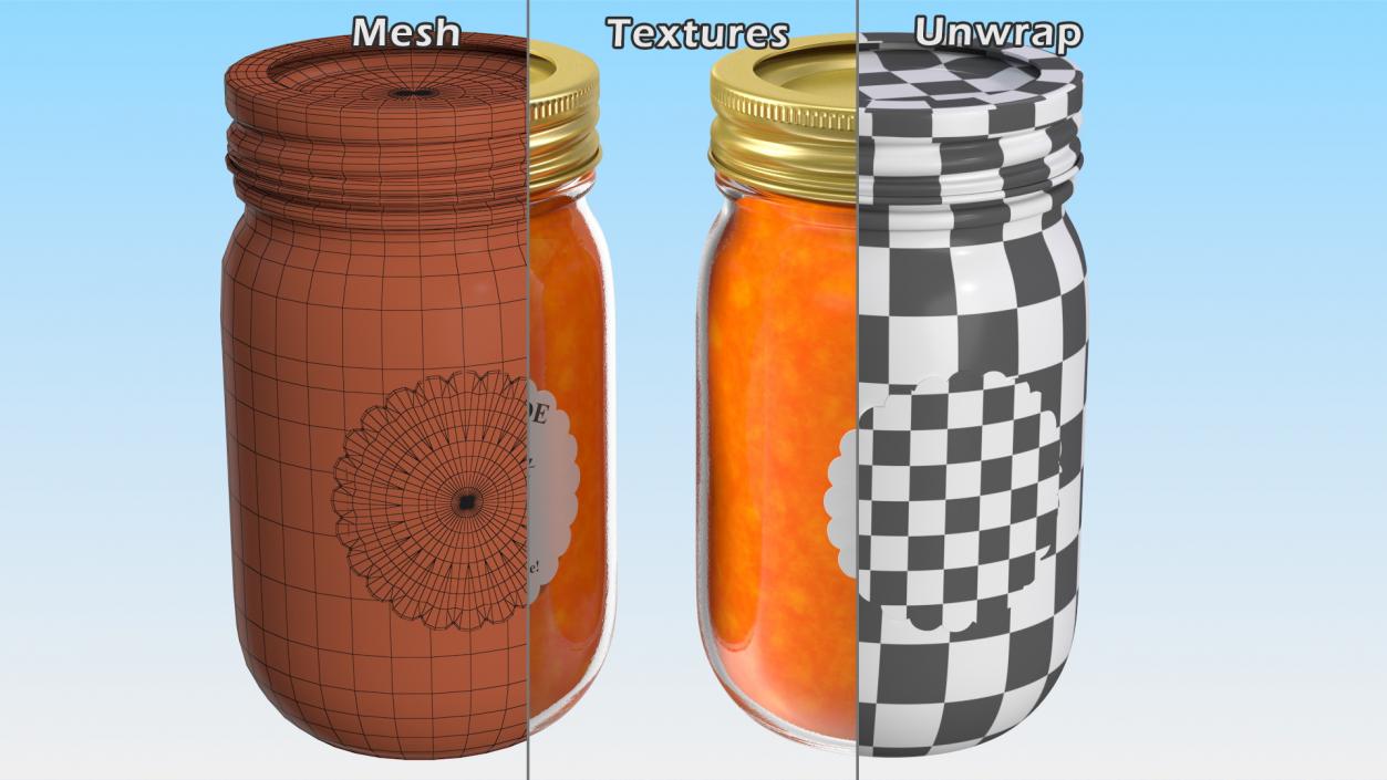 3D model Fruit Jam Jars Collection