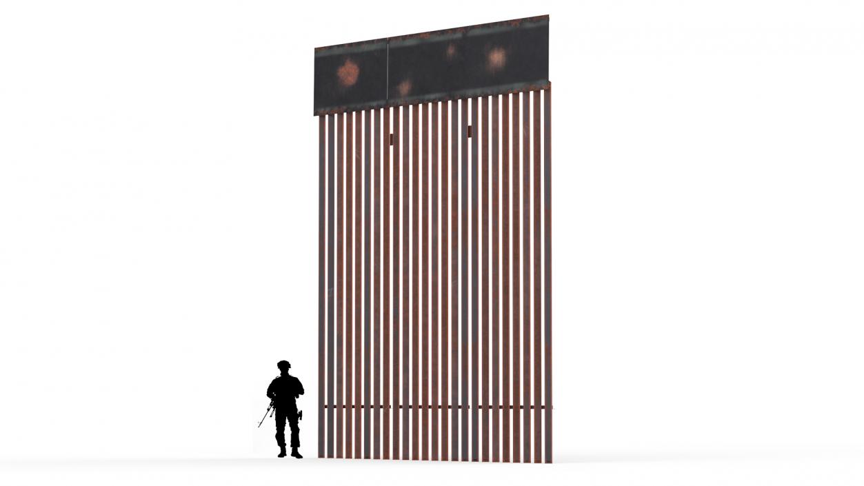 3D Mexico United States Barrier model