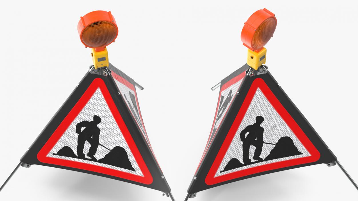 3D model Three Sided Traffic Sign Road Works