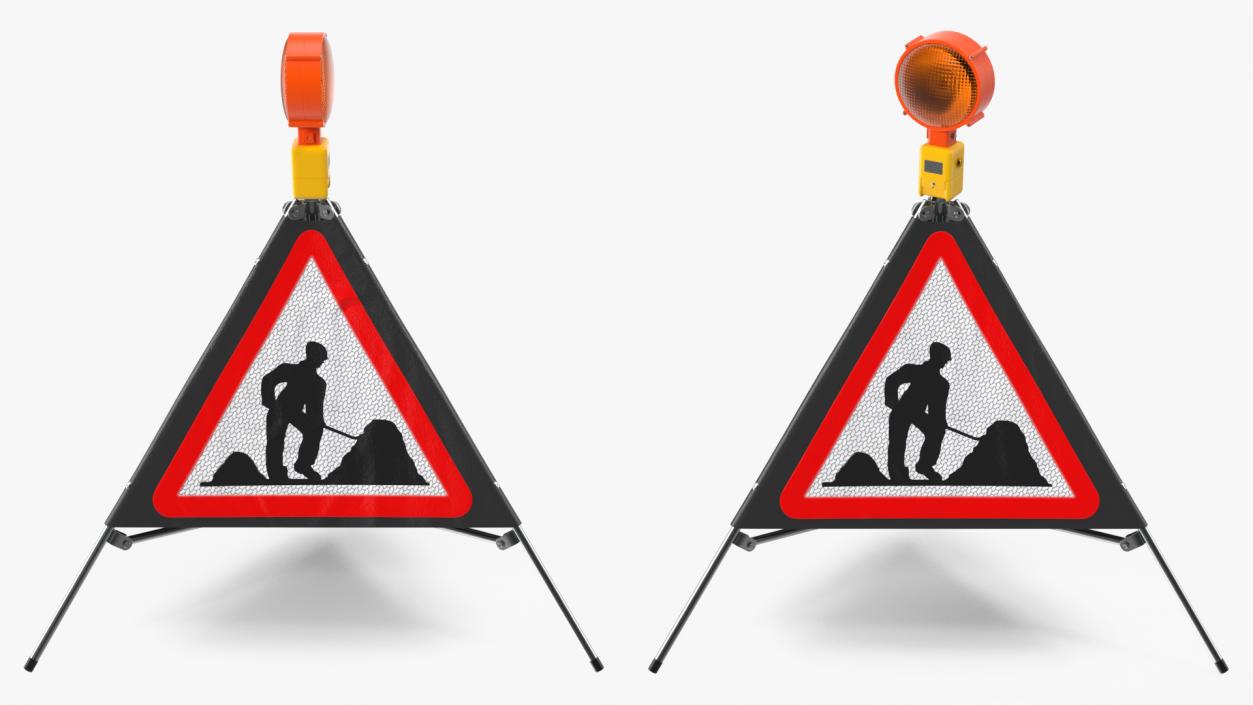 3D model Three Sided Traffic Sign Road Works