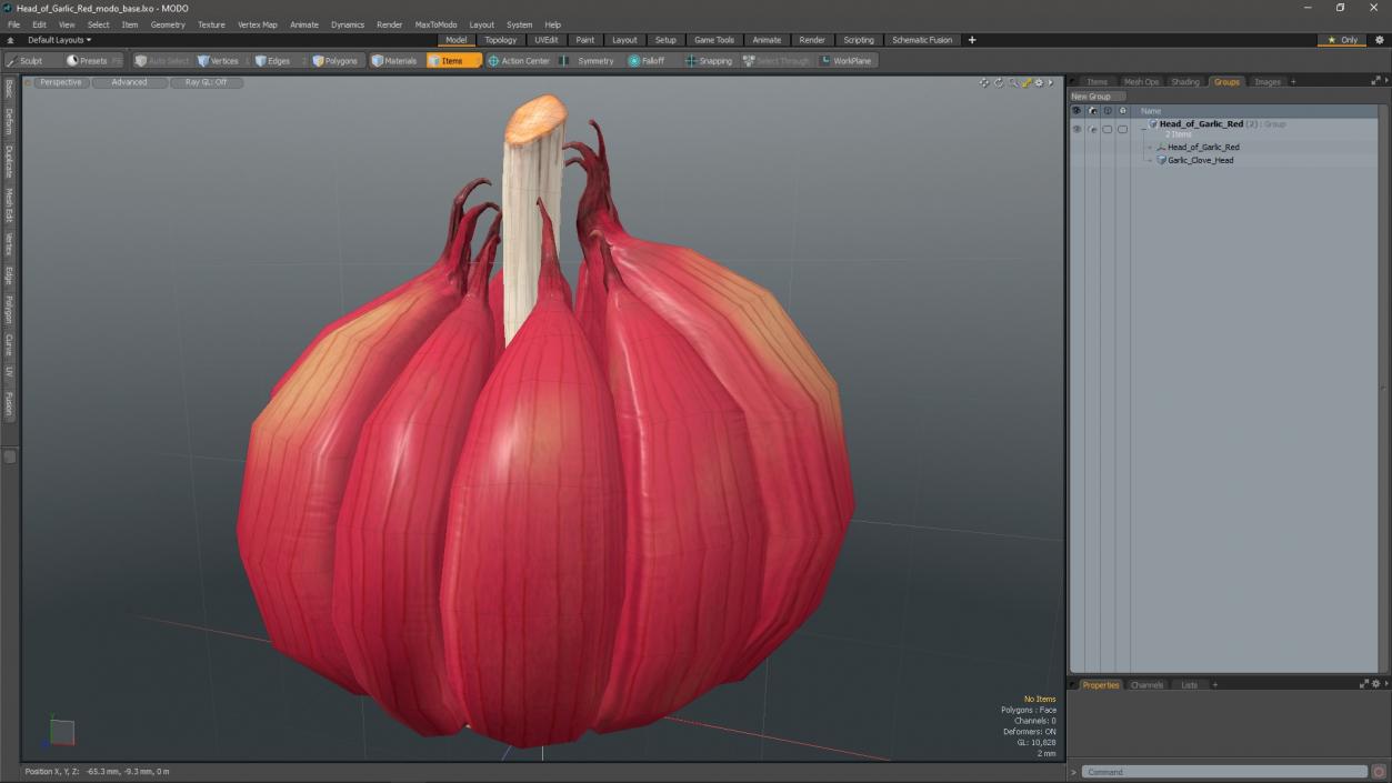 3D Head of Garlic Red model