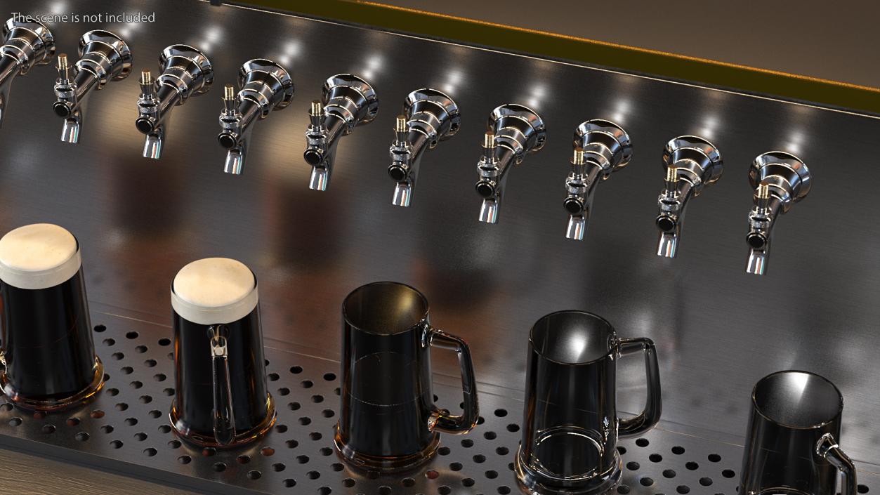 3D model Wall Mount Beer Dispenser 12 Faucet