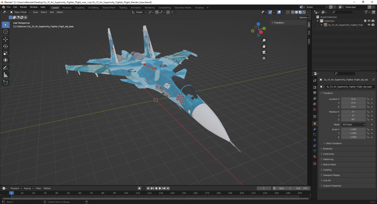 3D Su 33 Air Superiority Fighter Flight