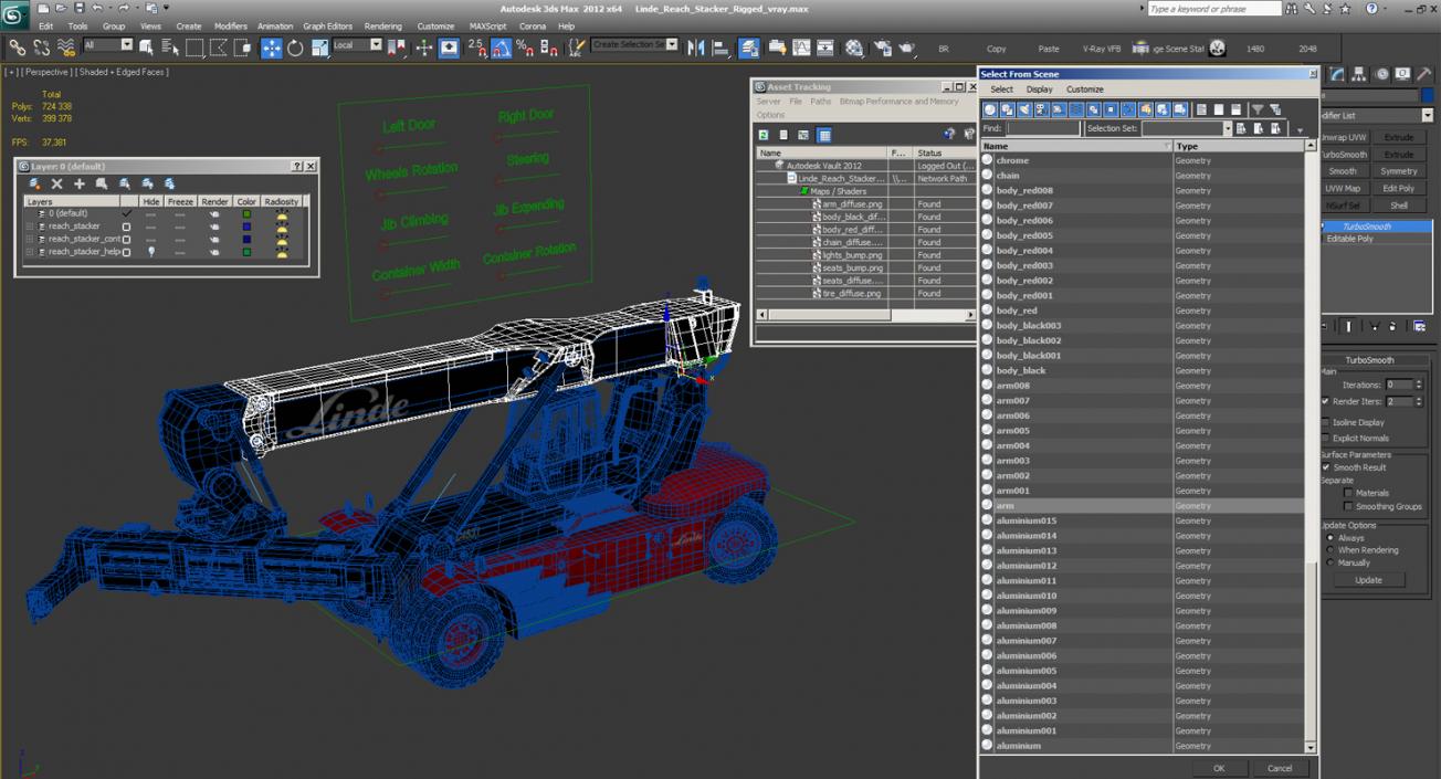 3D Linde Reach Stacker Rigged