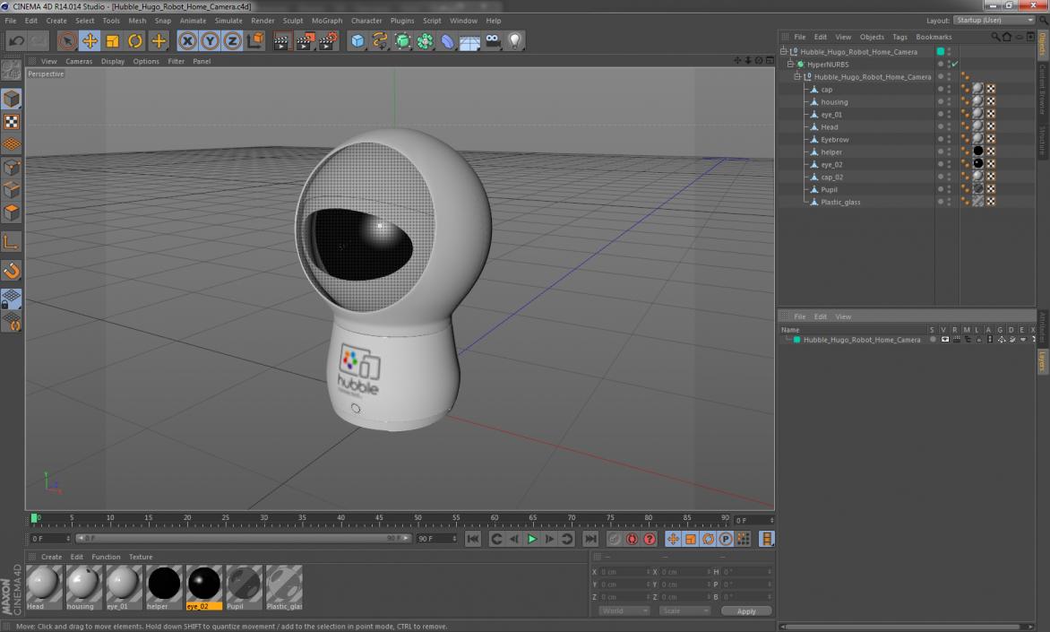 Hubble Hugo Robot Home Camera 3D model