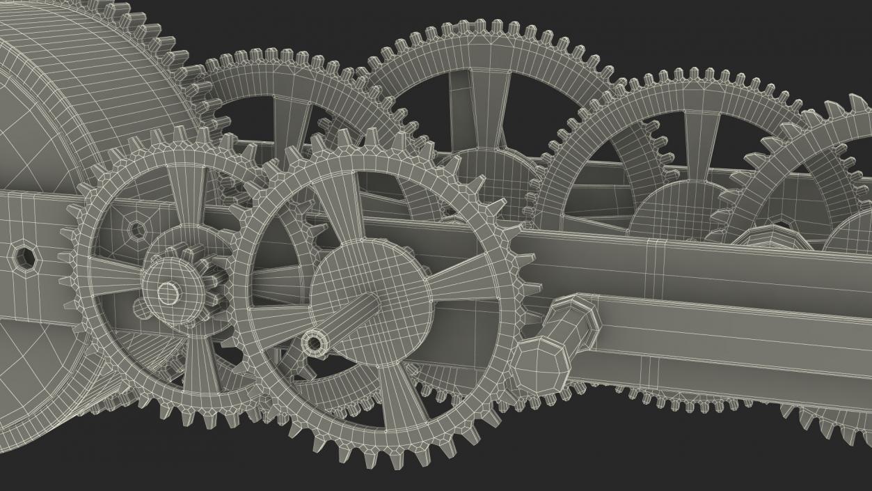 3D Silver Clockwork Gear 2 model