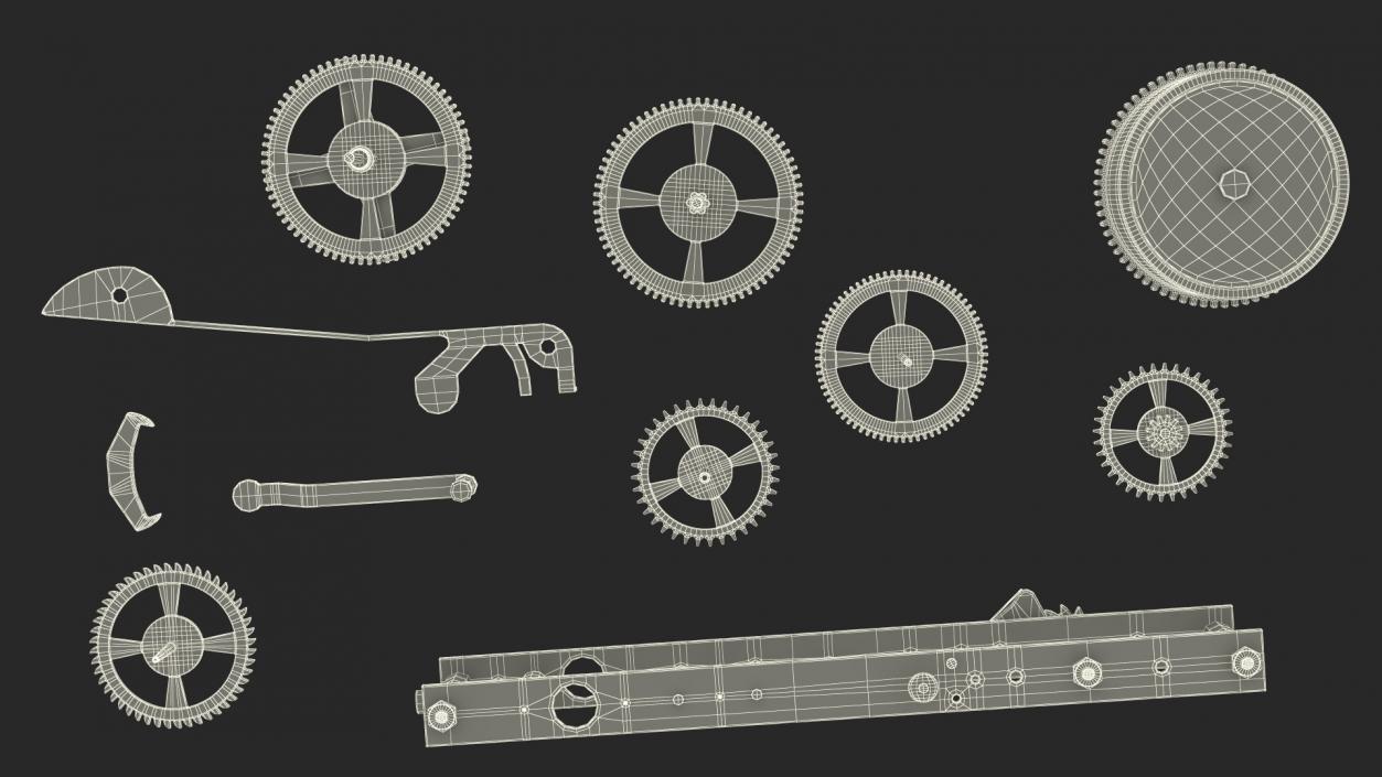 3D Silver Clockwork Gear 2 model