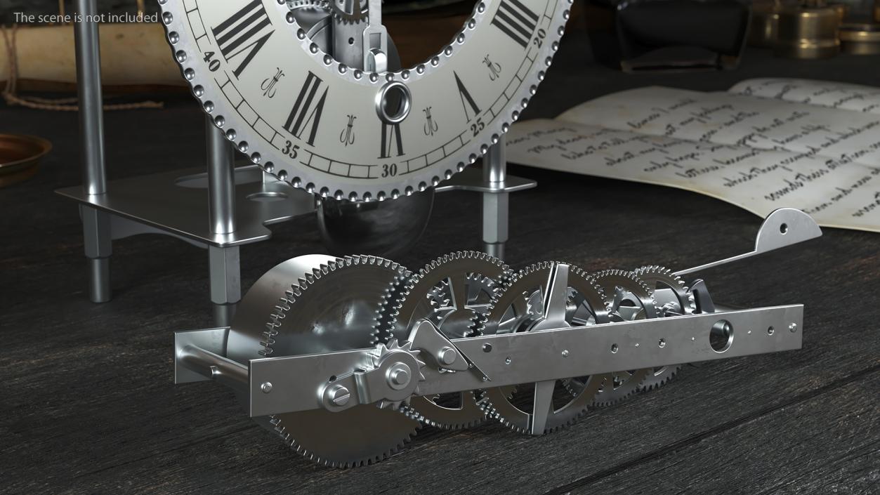 3D Silver Clockwork Gear 2 model