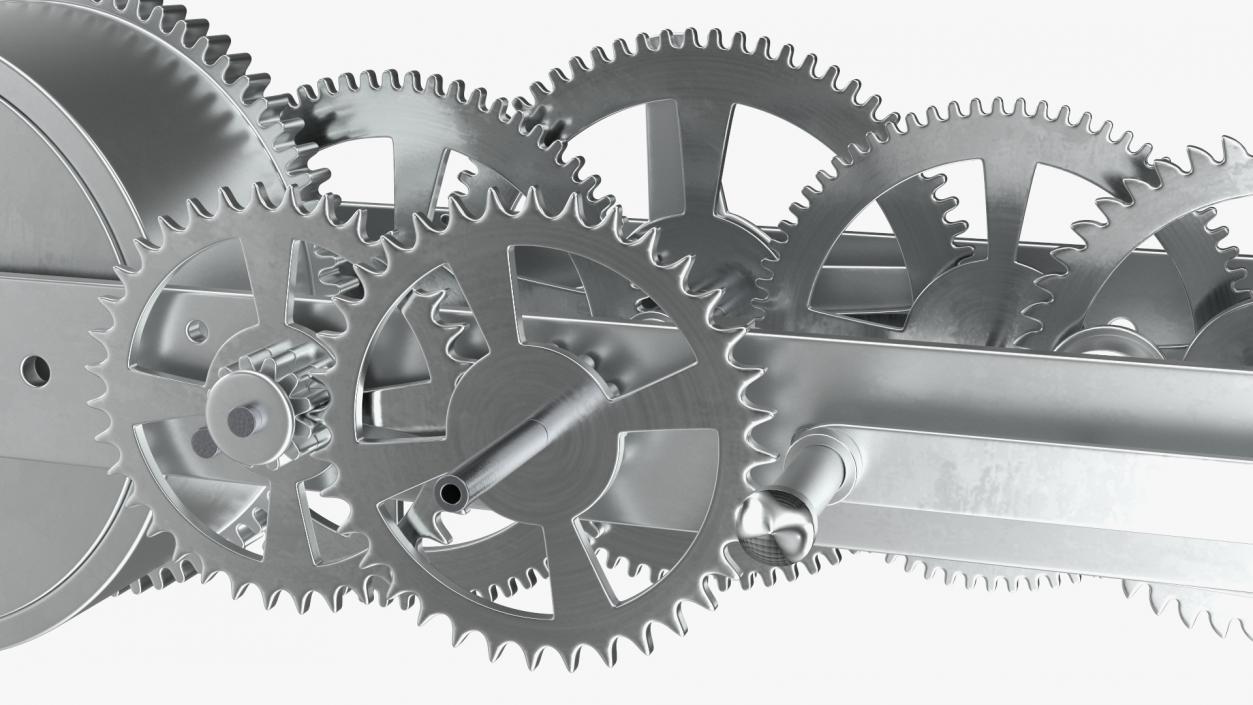 3D Silver Clockwork Gear 2 model