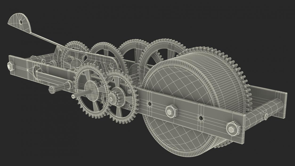 3D Silver Clockwork Gear 2 model