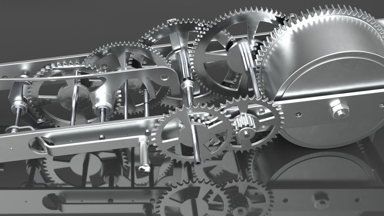 3D Silver Clockwork Gear 2 model