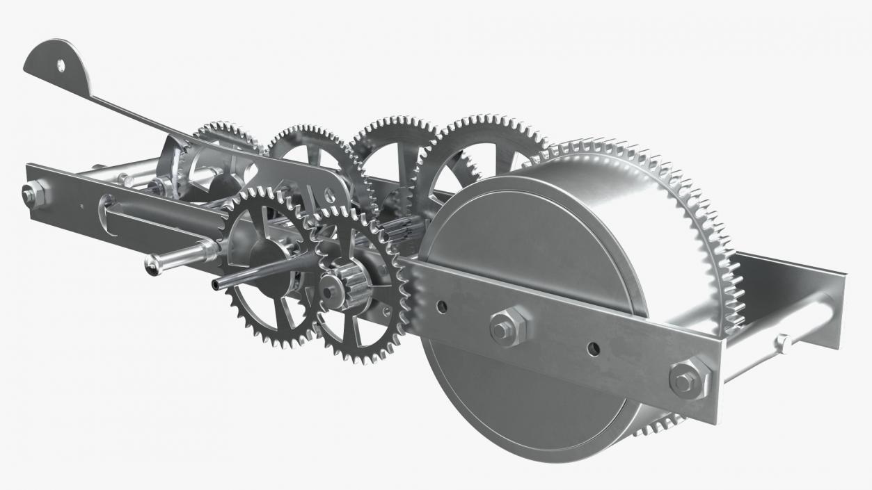 3D Silver Clockwork Gear 2 model