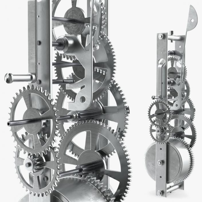 3D Silver Clockwork Gear 2 model