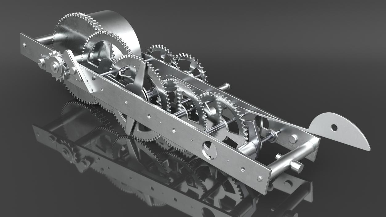 3D Silver Clockwork Gear 2 model