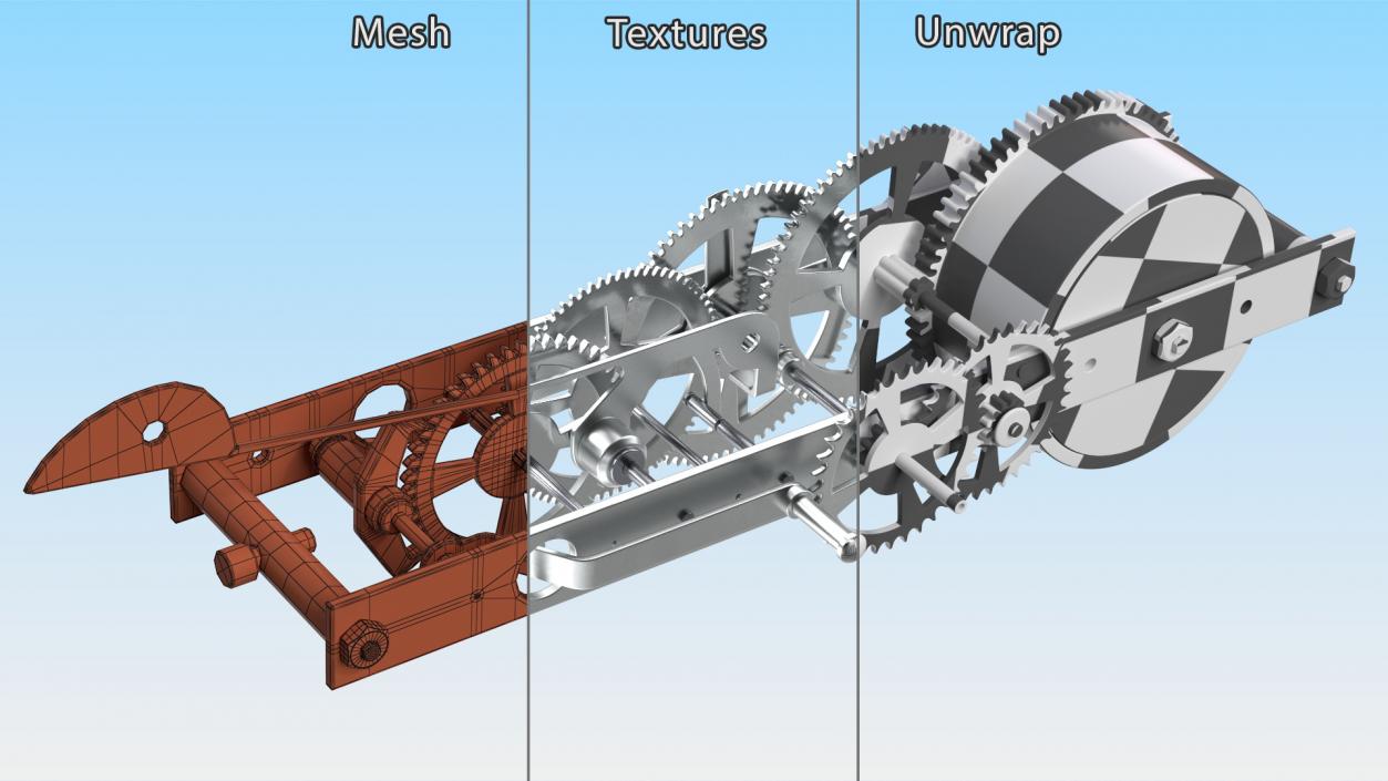 3D Silver Clockwork Gear 2 model