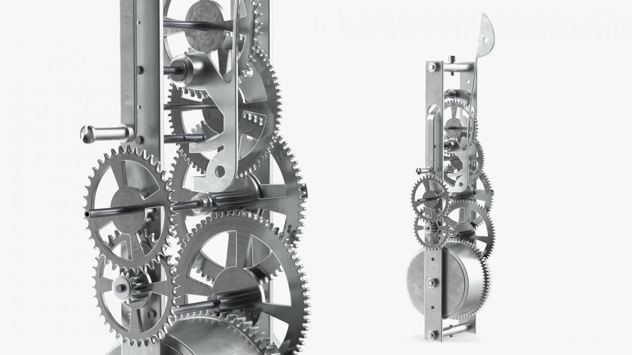 3D Silver Clockwork Gear 2 model