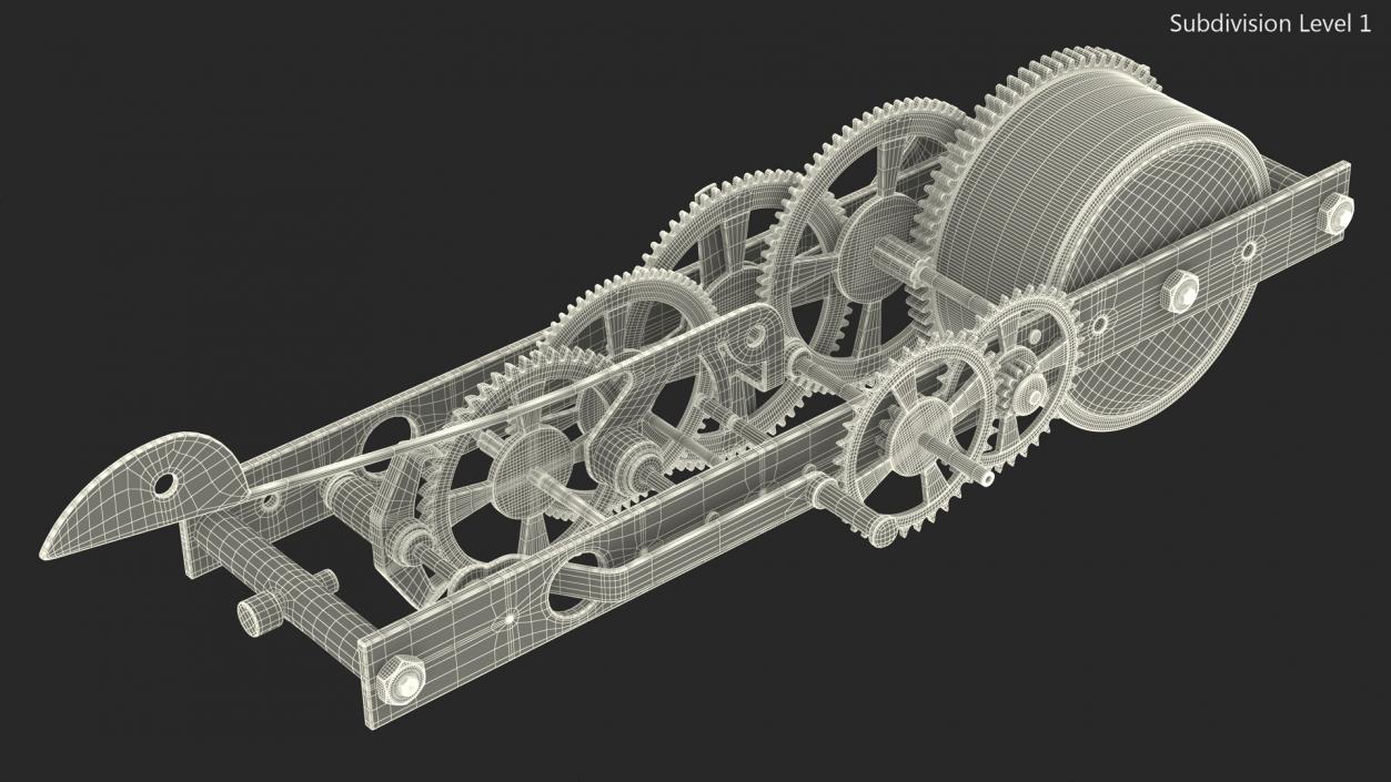 3D Silver Clockwork Gear 2 model