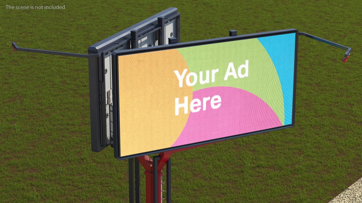 3D model V-Shaped Digital Billboard 6x3