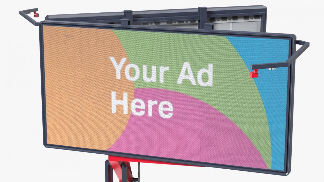 3D model V-Shaped Digital Billboard 6x3