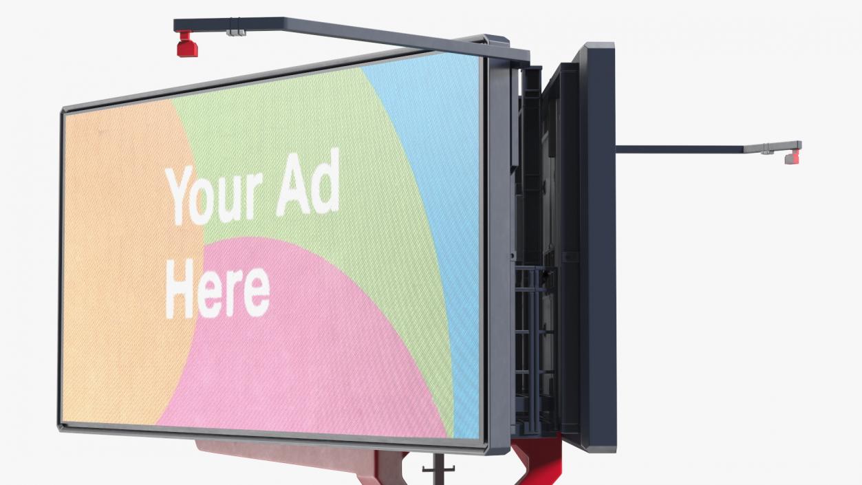 3D model V-Shaped Digital Billboard 6x3