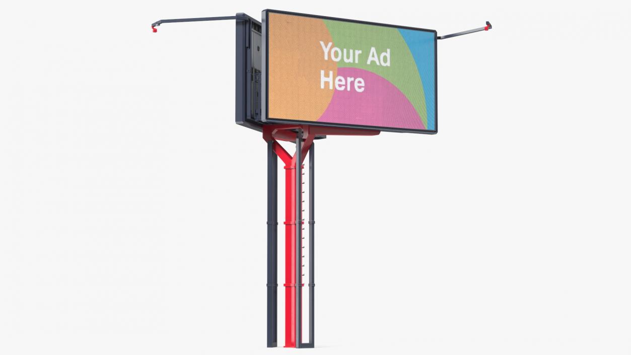 3D model V-Shaped Digital Billboard 6x3