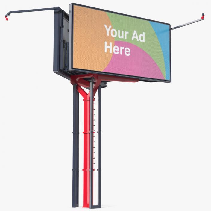 3D model V-Shaped Digital Billboard 6x3