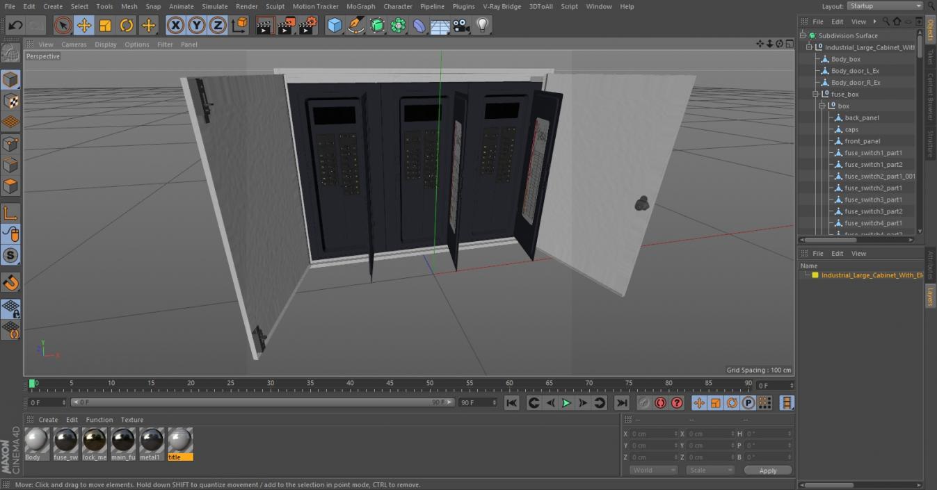 3D model Industrial Large Cabinet With Fuses