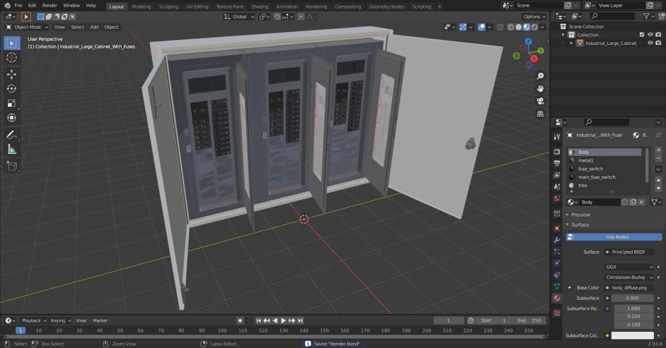 3D model Industrial Large Cabinet With Fuses